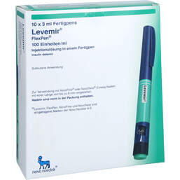 Abbildung: Levemir Flexpen 100 Einheiten / ml Injektionslösung Fertigpen 10X3 ml, Injektionslösung PZN 17165490