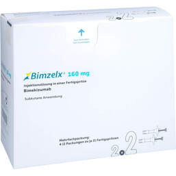 Abbildung: Bimzelx 160 mg Injektionslösung in Fertigspritze 2X2 St, Injektionslösung PZN 17177487