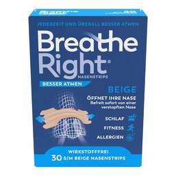 Abbildung: Besser Atmen Breathe Right® Nasenpflaster normal beige 30 St, Pflaster PZN 17179173
