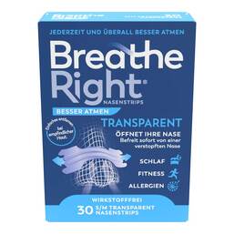 Abbildung: Besser Atmen Breathe Right Nasenpflaster normal transparent 30 St, Pflaster PZN 17179196
