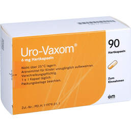 Abbildung: Uro Vaxom 6 mg Hartkapseln 90 St, Hartkapseln PZN 17184889