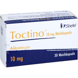 Abbildung: Toctino 10 mg Weichkapseln 30 St, Weichkapseln PZN 17185274
