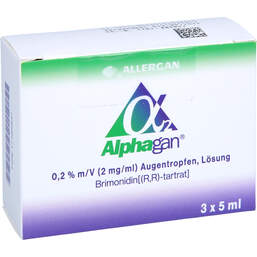 Abbildung: Alphagan 0,2% m / V 2 mg / ml Augentropfen 3X5 ml, Augentropfen PZN 17185937
