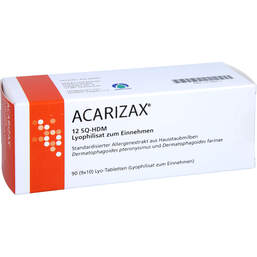 Abbildung: Acarizax 12 SQ-Hdm Lyophilisat zum Einnehmen 90 St, Sublingualtabletten PZN 17198911
