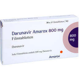 Abbildung: Darunavir Amarox 800 mg Filmtabletten 30 St, Filmtabletten PZN 17201381