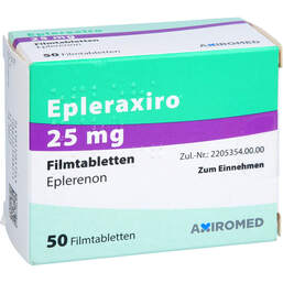 Abbildung: Epleraxiro 25 mg Filmtabletten 50 St, Filmtabletten PZN 17201754