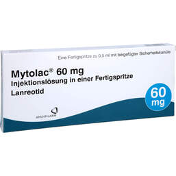 Abbildung: Mytolac 60 mg Injektionslösung in einer Fertigspritze  1 St, Injektionslösung in einer Fertigspritze PZN 17209023