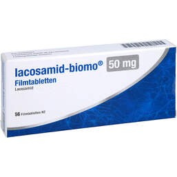 Abbildung: Lacosamid-biomo 50 mg Filmtabletten 56 St, Filmtabletten PZN 17212344