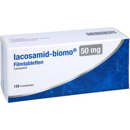 Abbildung: Lacosamid-biomo 50 mg Filmtabletten 126 St, Filmtabletten PZN 17212396