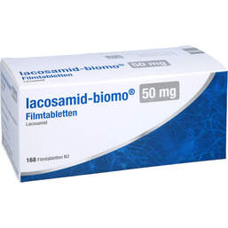 Abbildung: Lacosamid-biomo 50 mg Filmtabletten 168 St, Filmtabletten PZN 17212433