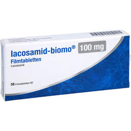 Abbildung: Lacosamid-biomo 100 mg Filmtabletten 56 St, Filmtabletten PZN 17212485