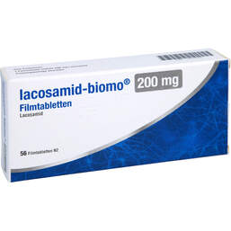 Abbildung: Lacosamid-biomo 200 mg Filmtabletten 56 St, Filmtabletten PZN 17212580