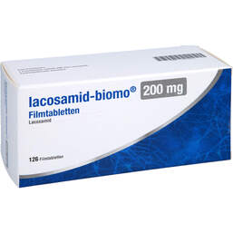 Abbildung: Lacosamid-biomo 200 mg Filmtabletten 126 St, Filmtabletten PZN 17212611