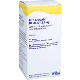 Abbildung: Midazolam Desitin 2,5mg Lösung z.Anwend.i.d.Mundhöhle 4 St, Fertigspritzen PZN 17230394