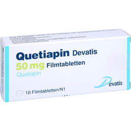 Abbildung: Quetiapin Devatis 50 mg Filmtabletten 10 St, Filmtabletten PZN 17235776