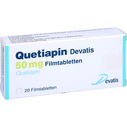 Abbildung: Quetiapin Devatis 50 mg Filmtabletten 20 St, Filmtabletten PZN 17235782