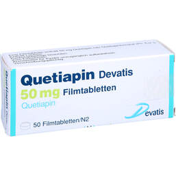 Abbildung: Quetiapin Devatis 50 mg Filmtabletten 50 St, Filmtabletten PZN 17235799