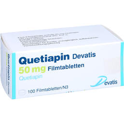 Abbildung: Quetiapin Devatis 50 mg Filmtabletten 100 St, Filmtabletten PZN 17235807
