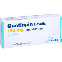 Abbildung: Quetiapin Devatis 150 mg Filmtabletten 10 St, Filmtabletten PZN 17235813