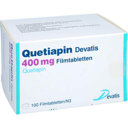 Abbildung: Quetiapin Devatis 400 mg Filmtabletten 100 St, Filmtabletten PZN 17235859