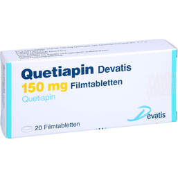 Abbildung: Quetiapin Devatis 150 mg Filmtabletten 20 St, Filmtabletten PZN 17235865