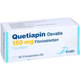 Abbildung: Quetiapin Devatis 150 mg Filmtabletten 50 St, Filmtabletten PZN 17235871