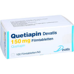 Abbildung: Quetiapin Devatis 150 mg Filmtabletten 100 St, Filmtabletten PZN 17235888