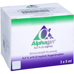 Abbildung: Alphagan 0,2% 2 mg / ml Augentropfen 6X5 ml, Augentropfen PZN 17243741