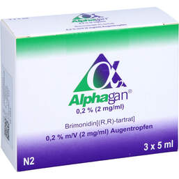 Abbildung: Alphagan 0,2% 2 mg / ml Augentropfen 3X5 ml, Augentropfen PZN 17243942