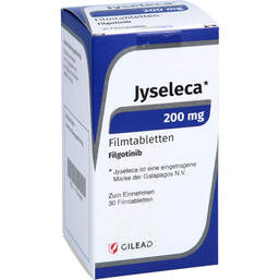 Abbildung: Jyseleca 200 mg Filmtabletten 30 St, Filmtabletten PZN 17244396