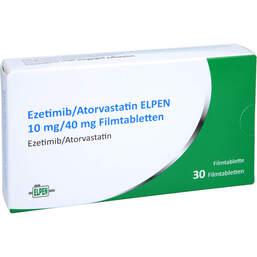 Abbildung: Ezetimib / Atorvastatin Elpen 10 mg / 40 mg Filmtabletten  30 St, Filmtabletten PZN 17244700