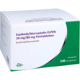 Abbildung: Ezetimib / Atorvastatin Elpen 10 mg / 80 mg Filmtabletten  100 St, Filmtabletten PZN 17244746