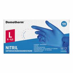 Abbildung: Domotherm Untersuchungshandschuhe Nitril unsteril pf L 100 St, Handschuhe PZN 17247650 