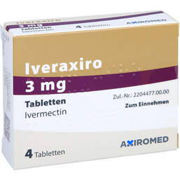 Abbildung: Iveraxiro 3 mg Tabletten 4 St, Tabletten PZN 17247839