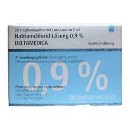 Abbildung: Natriumchlorid-Lösung 0,9% Deltamedica Luer-Lo Pl. 20X5 ml, Injektionslösung PZN 17249206