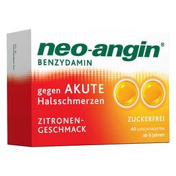Abbildung: neo-angin® Benzydamin gegen akute Hasschmerzen Zitrone Lutschtabletten, 40 St PZN 17250066
