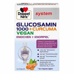 Abbildung: Doppelherz Glucosamin 1000 + Curcuma vegan syst.Kapseln Kapseln, 120 St PZN 17250534