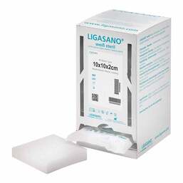 Abbildung: Ligasano weiß Verband 2x10x10 cm steril 10 St, Verband PZN 17251321