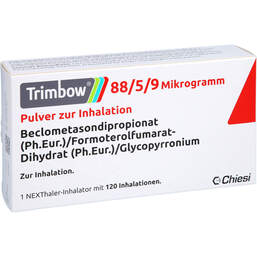 Abbildung: Trimbow 88 / 5 / 9 µg 120ED Pulver zur Inhalation Nexthaler 1 St, Inhalationspulver PZN 17255402