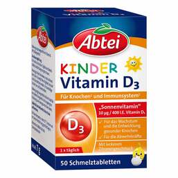 Abbildung: Abtei Kinder Vitamin D3 Schmelztabletten 50 St, Schmelztabletten PZN 17261182