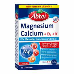 Abbildung: Abtei Magnesium Calcium + D + K Tabletten 42 St, Tabletten PZN 17261199