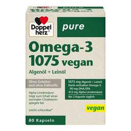 Abbildung: Doppelherz Omega-3 1075 vegan pure Kapseln Kapseln, 80 St PZN 17261503
