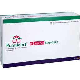 Abbildung: Pulmicort 0,5 mg / 2 ml Suspension für einen Vernebler 40X2 ml, Suspension für einen Vernebler PZN 17262916