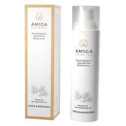 Abbildung: Amiga Cosmetics feuchtigkeitsspendende Bodylotion Cbd & Sanddorn Lotion, 200 ml PZN 17263258