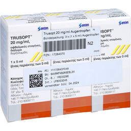 Abbildung: Trusopt 20 mg / ml Augentropfen 3X5 ml, Augentropfen PZN 17264370