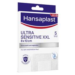 Abbildung: Hansaplast ULTRA SENSITIVE XXL Wundverband 8x10 cm 5 St, Pflaster PZN 17268528