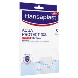 Abbildung: Hansaplast AQUA PROTECT 3XL Wundverband steril 10x15 cm Pflaster, 5 St PZN 17268534