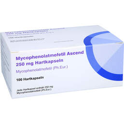 Abbildung: Mycophenolatmofetil Ascend 250 mg Hartkapseln 100 St, Hartkapseln PZN 17270028