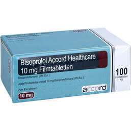 Abbildung: Bisoprolol Accord Healthcare 10 mg Filmtabletten 100 St, Filmtabletten PZN 17271111