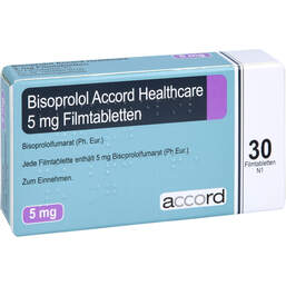 Abbildung: Bisoprolol Accord Healthcare 5 mg Filmtabletten 30 St, Filmtabletten PZN 17271157
